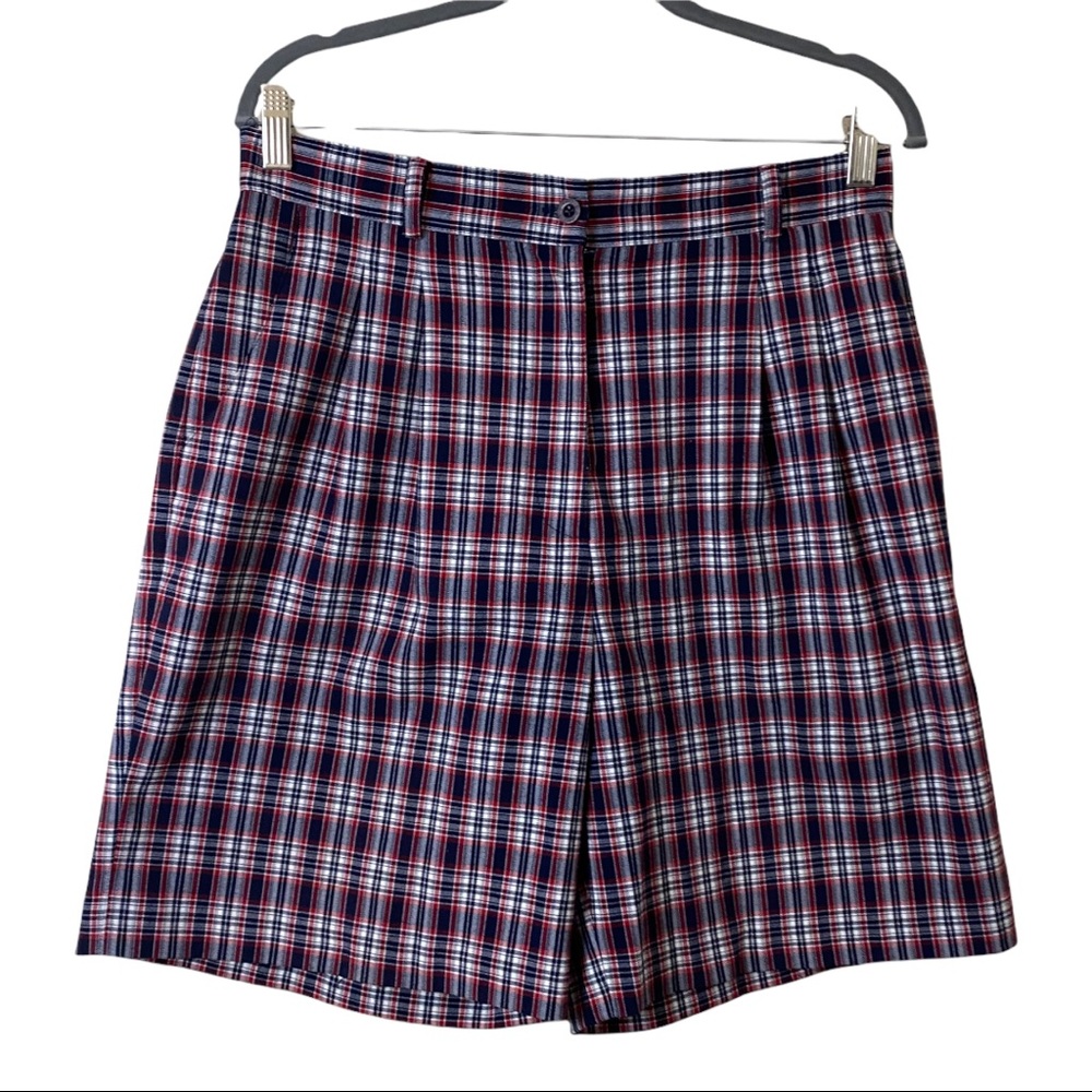 Vintage Talbots Plaid Front Pleat Bermuda Shorts